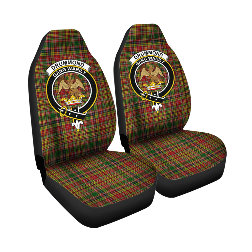 Drummond of Strathallan Tartan Car Seat Cover with Family Crest - Tartanvibesclothing