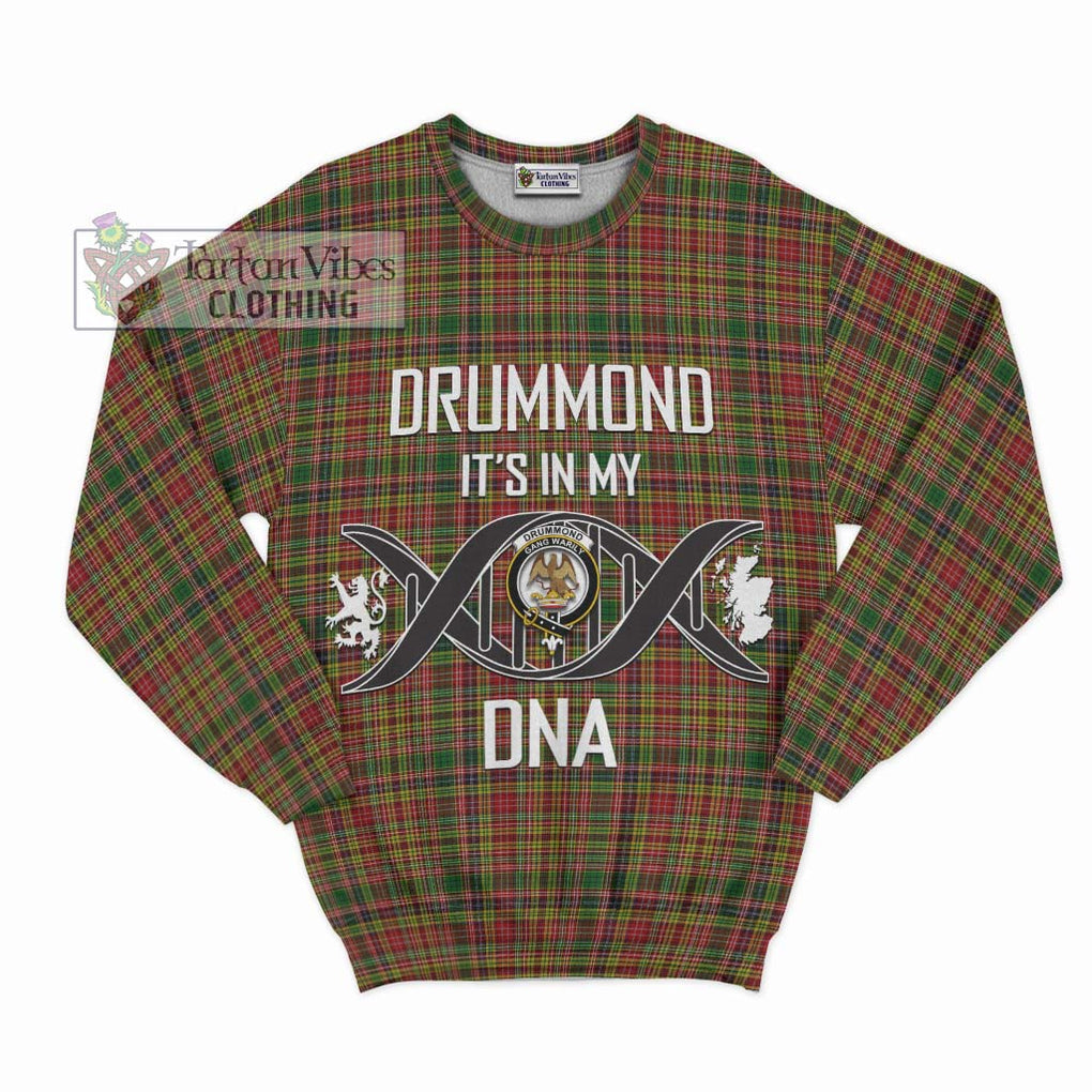 Drummond of Strathallan Tartan Sweatshirt with Family Crest DNA In Me Style - Tartanvibesclothing Shop