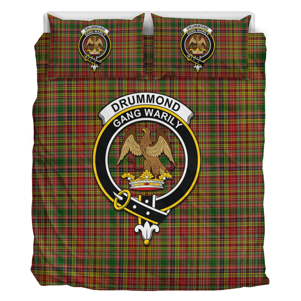 Drummond of Strathallan Tartan Bedding Set with Family Crest - Tartan Vibes Clothing