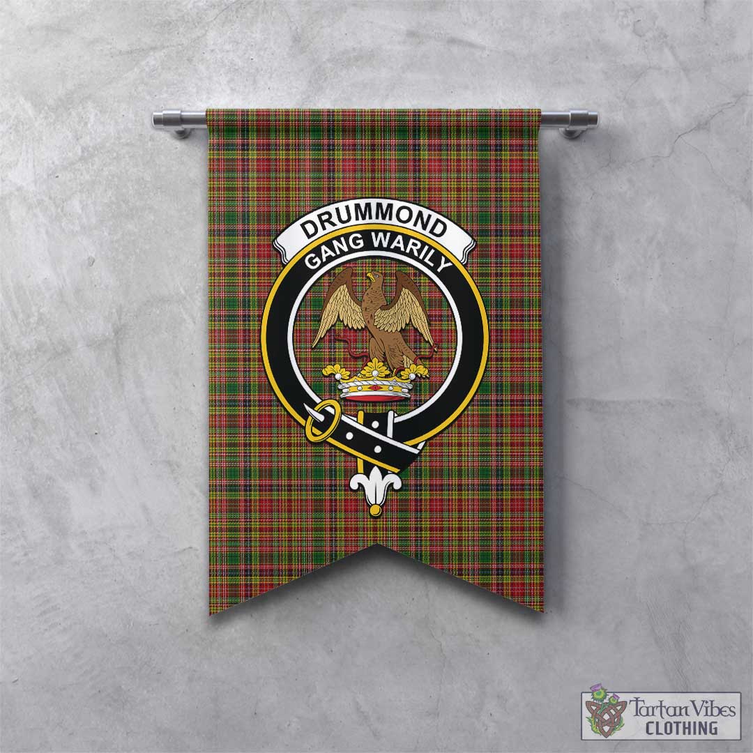 Tartan Vibes Clothing Drummond of Strathallan Tartan Gonfalon, Tartan Banner with Family Crest