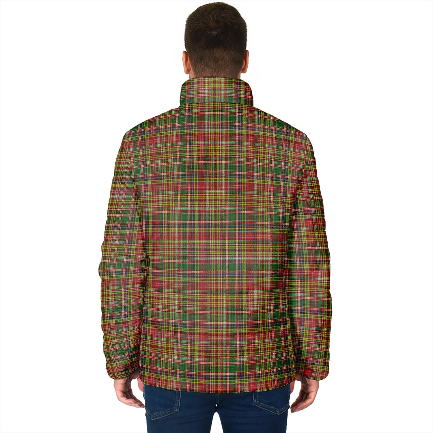 Drummond of Strathallan Tartan Padded Jacket with Family Crest - Tartan Vibes Clothing