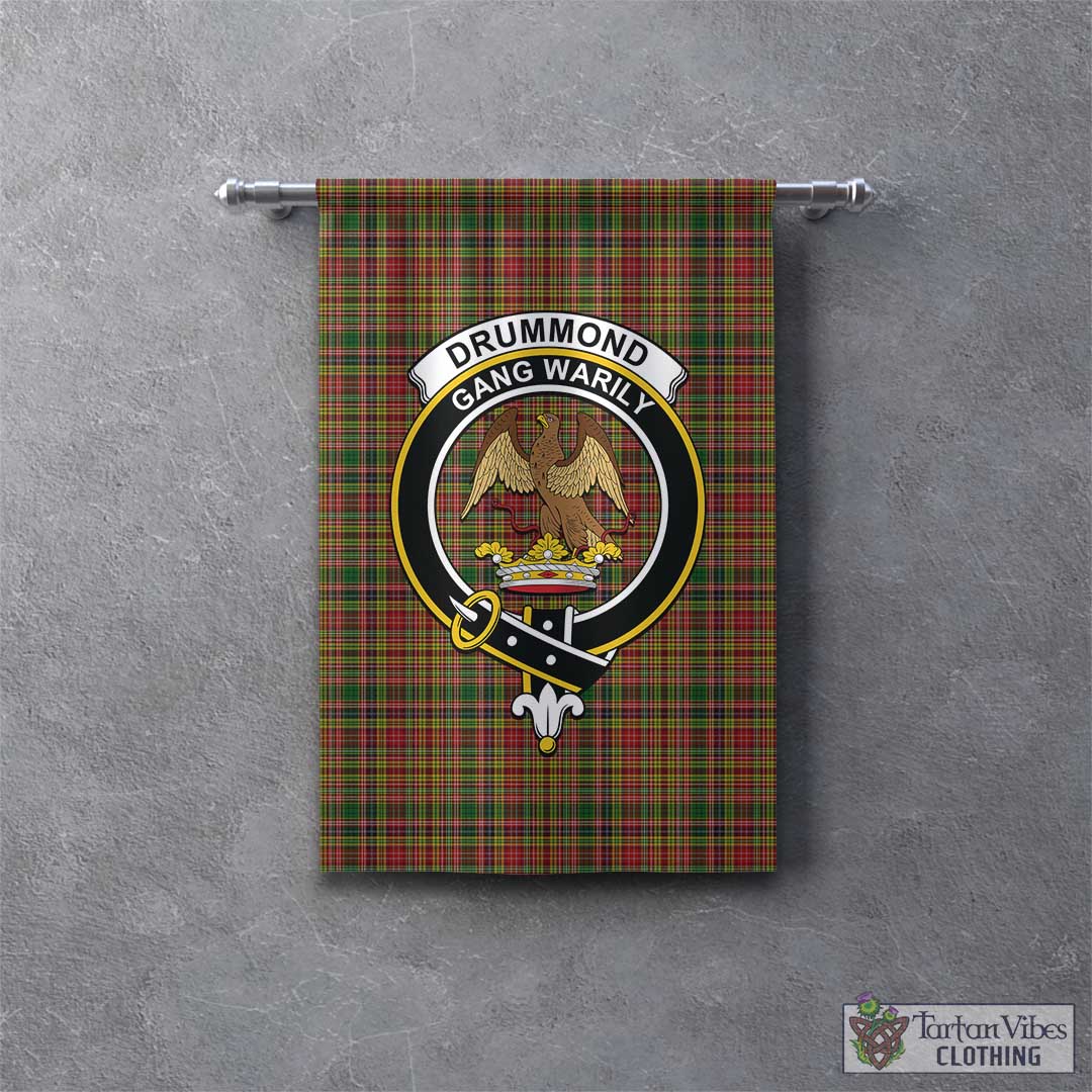 Tartan Vibes Clothing Drummond of Strathallan Tartan Gonfalon, Tartan Banner with Family Crest