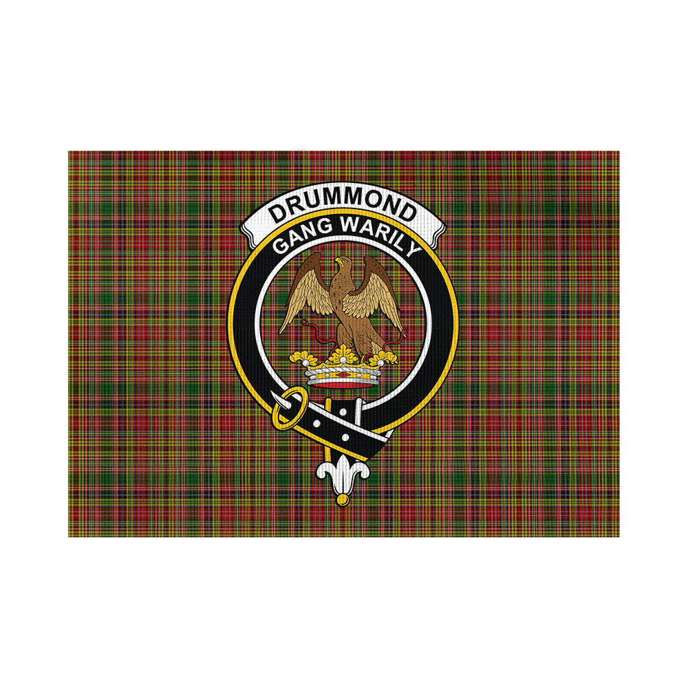 Drummond of Strathallan Tartan Flag with Family Crest - Tartan Vibes Clothing