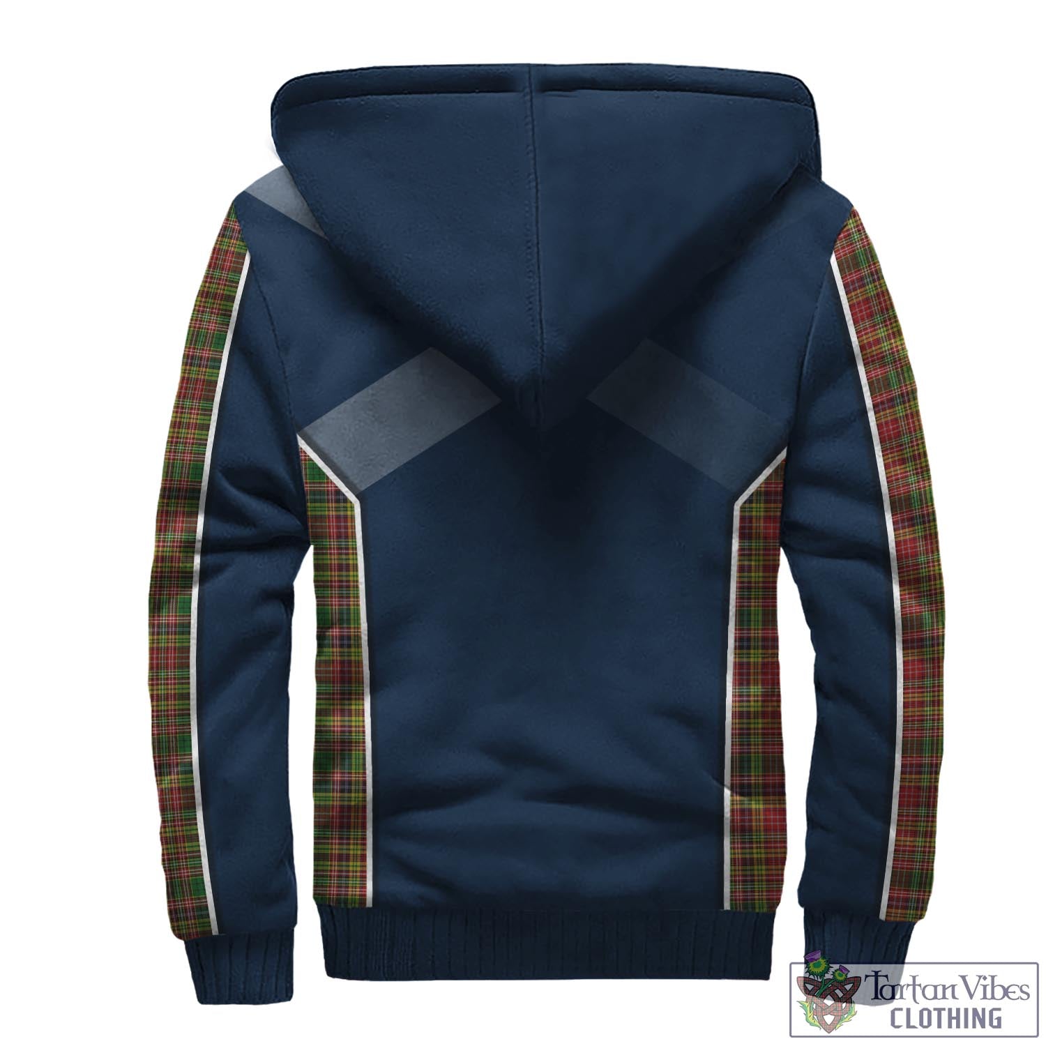 Tartan Vibes Clothing Drummond of Strathallan Tartan Sherpa Hoodie with Family Crest and Lion Rampant Vibes Sport Style