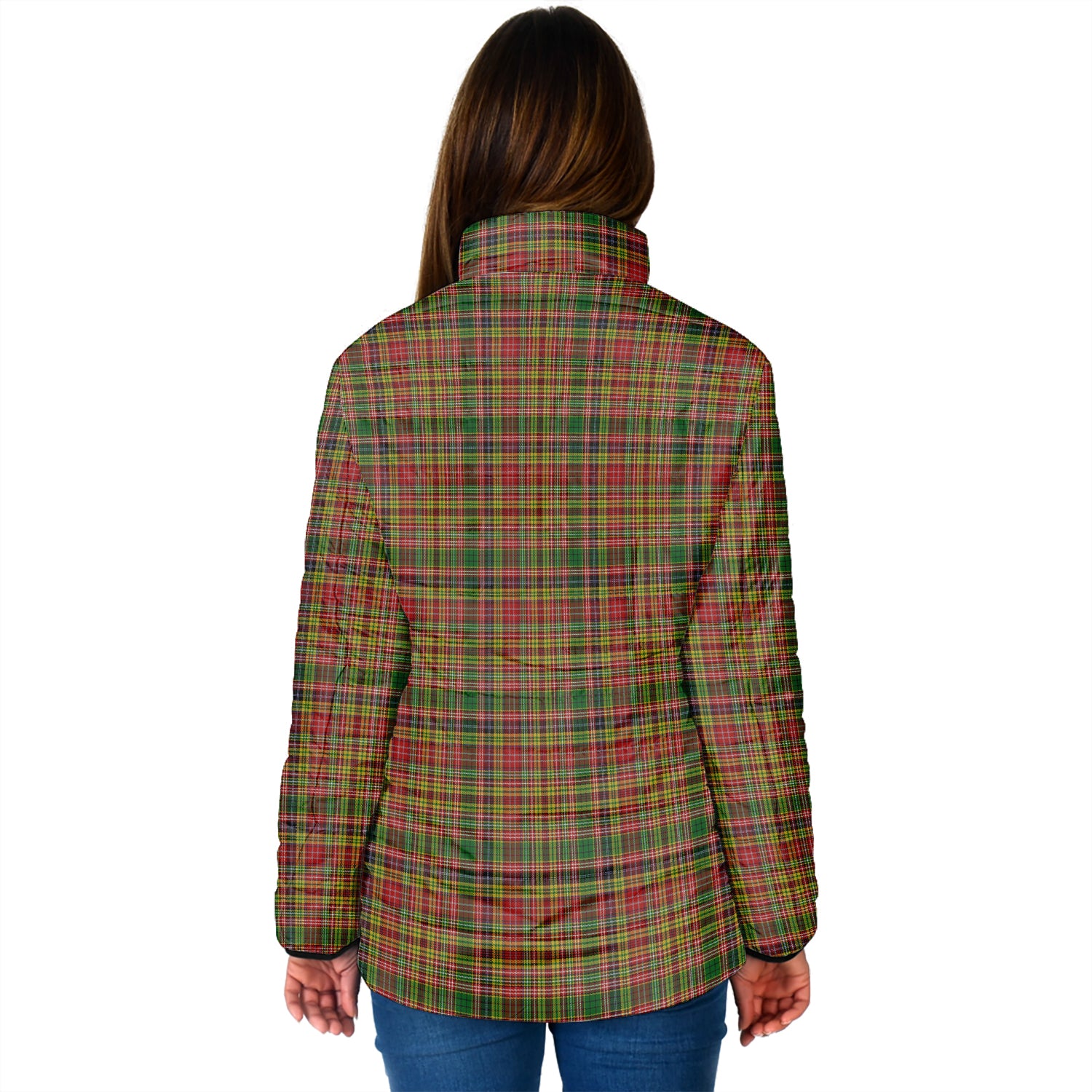 Drummond of Strathallan Tartan Padded Jacket with Family Crest - Tartan Vibes Clothing