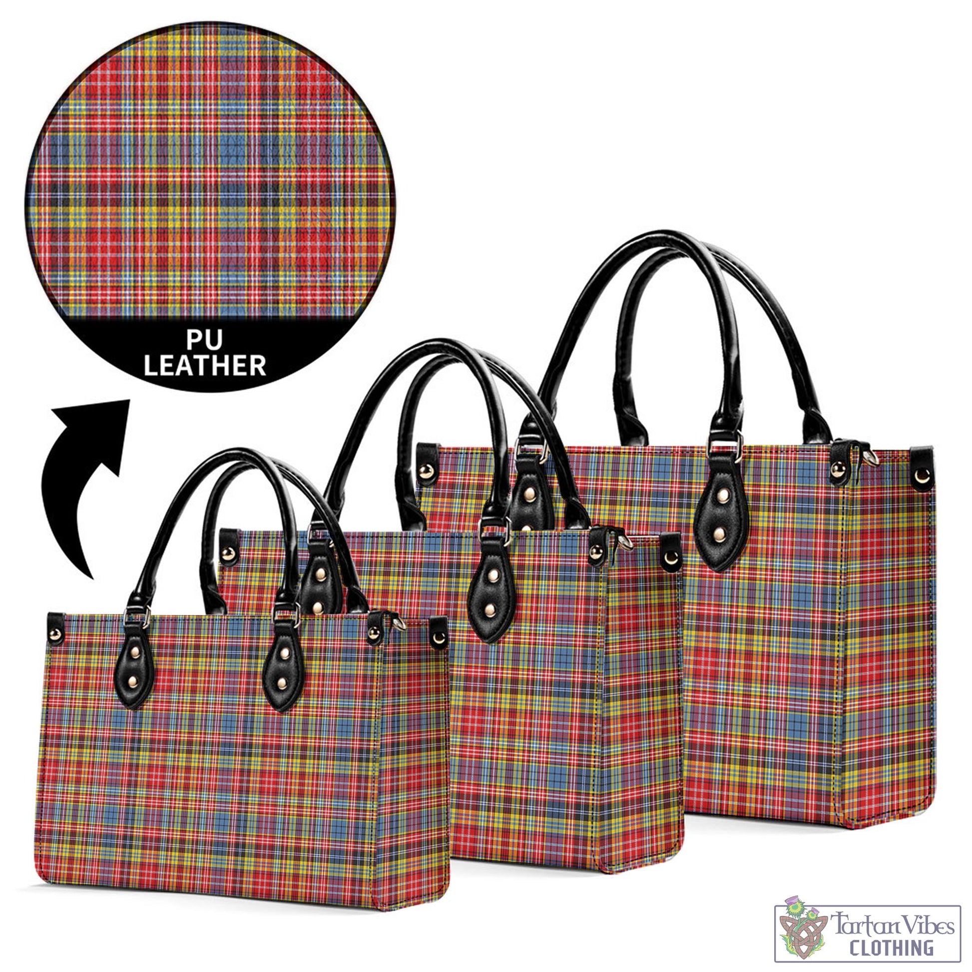 Tartan Vibes Clothing Drummond of Strathallan Modern Tartan Luxury Leather Handbags