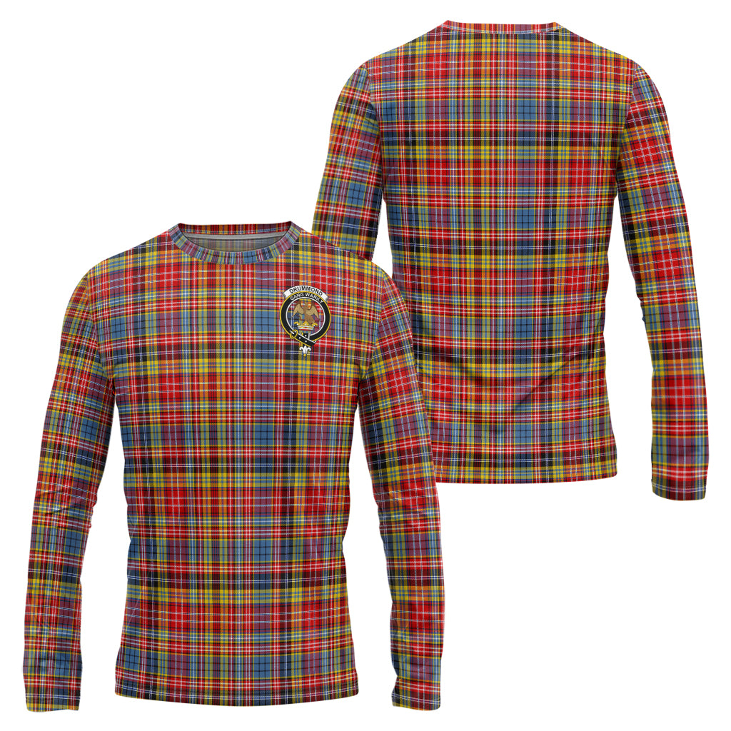 drummond-of-strathallan-modern-tartan-long-sleeve-t-shirt-with-family-crest