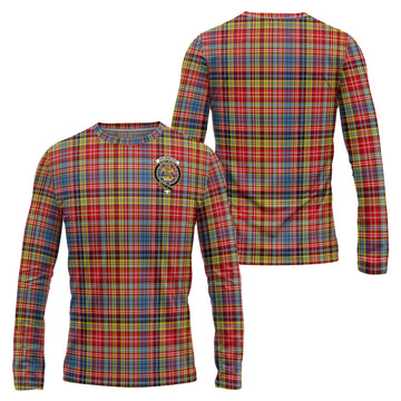 Drummond of Strathallan Modern Tartan Long Sleeve T-Shirt with Family Crest