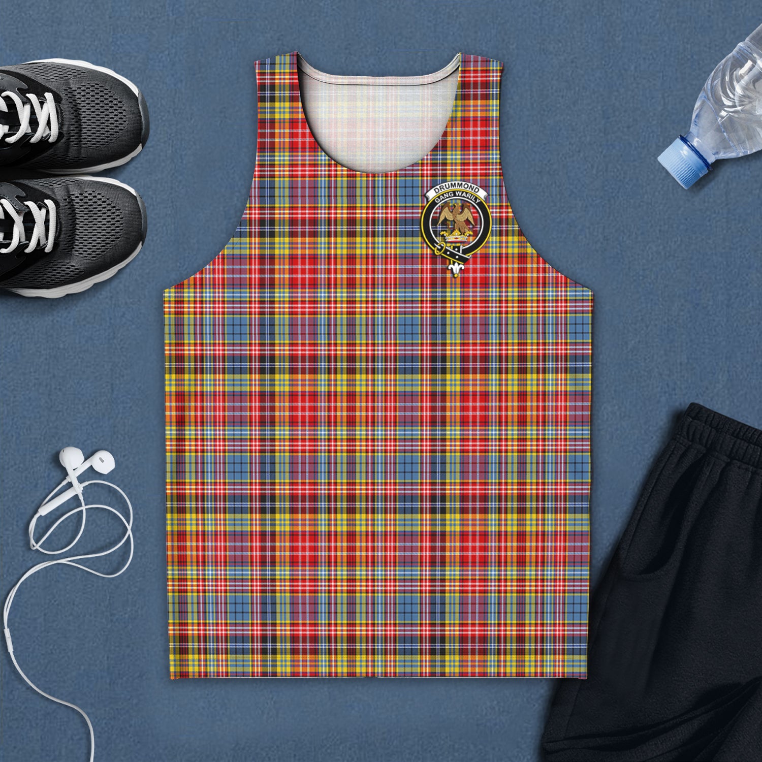 drummond-of-strathallan-modern-tartan-mens-tank-top-with-family-crest