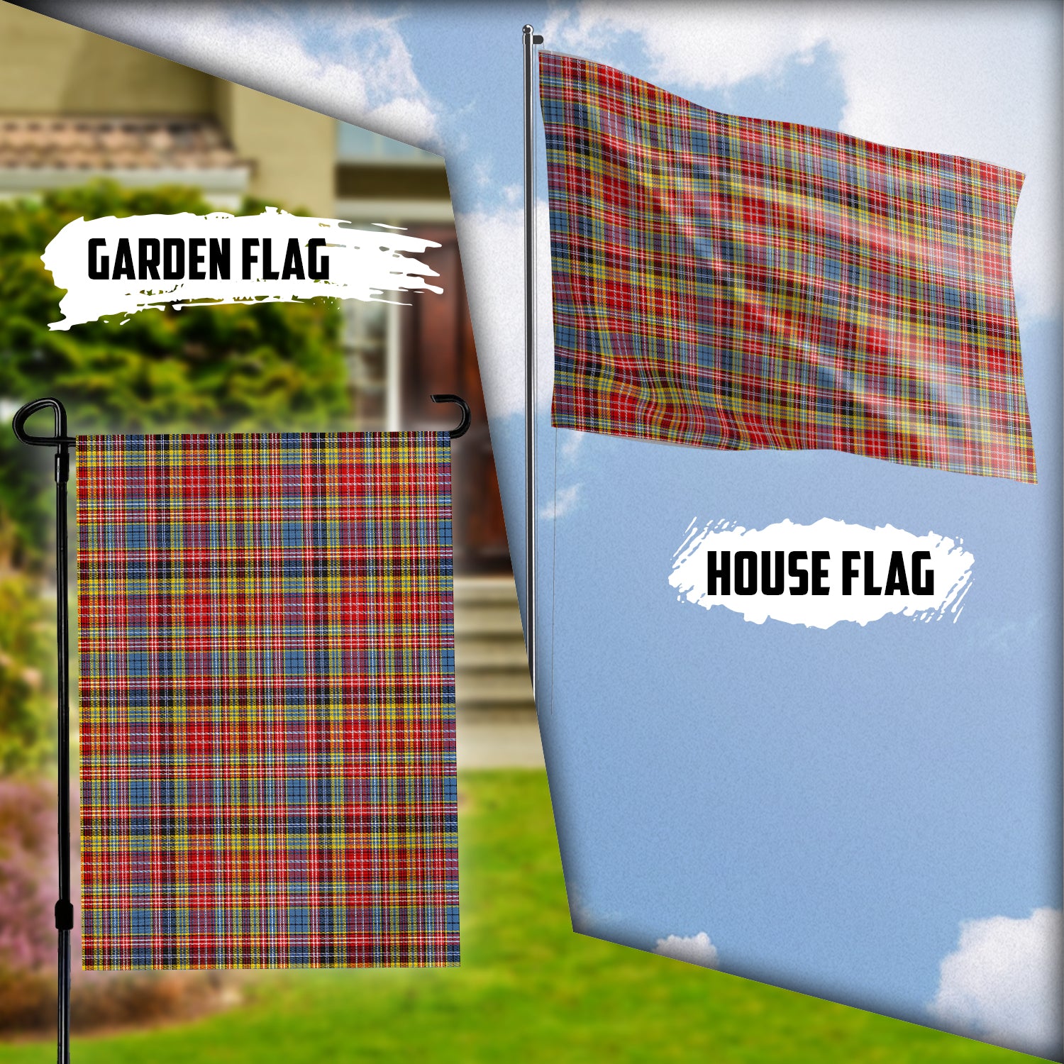 Drummond of Strathallan Modern Tartan Flag Garden Flag (Vertical) - Tartan Vibes Clothing