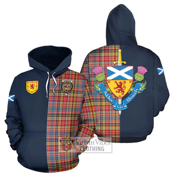 Drummond of Strathallan Modern Tartan Hoodie Alba with Scottish Lion Royal Arm Half Style