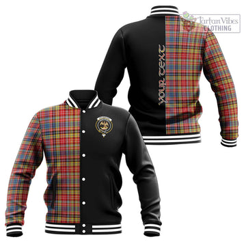 Drummond of Strathallan Modern Tartan Baseball Jacket with Family Crest and Half Of Me Style