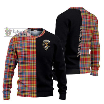 Drummond of Strathallan Modern Tartan Ugly Sweater with Family Crest and Half Of Me Style