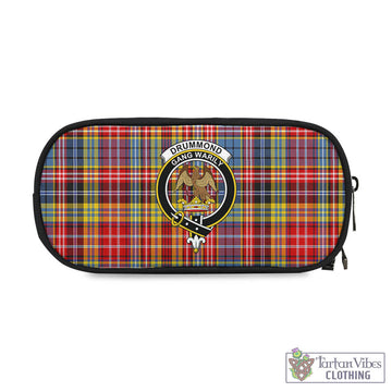 Drummond of Strathallan Modern Tartan Pen and Pencil Case with Family Crest