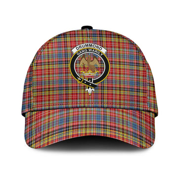 Drummond of Strathallan Modern Tartan Classic Cap with Family Crest