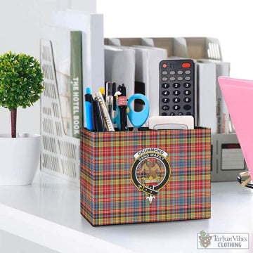 Drummond of Strathallan Modern Tartan Pen Holder with Family Crest