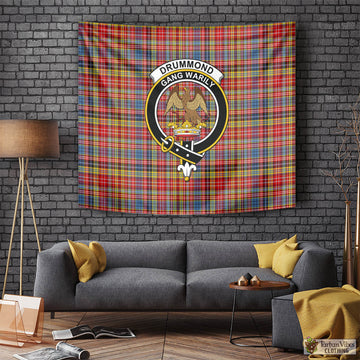 Drummond of Strathallan Modern Tartan Tapestry Wall Hanging and Home Decor for Room with Family Crest