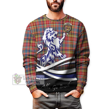 Drummond of Strathallan Modern Tartan Sweatshirt with Alba Gu Brath Regal Lion Emblem