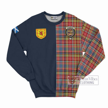 Drummond of Strathallan Modern Tartan Sweatshirt with Scottish Lion Royal Arm Half Style