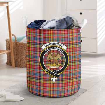 Drummond of Strathallan Modern Tartan Laundry Basket with Family Crest