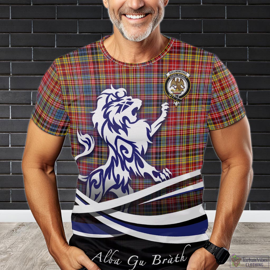 drummond-of-strathallan-modern-tartan-t-shirt-with-alba-gu-brath-regal-lion-emblem