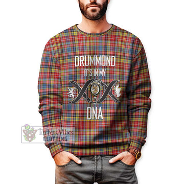 Drummond of Strathallan Modern Tartan Sweatshirt with Family Crest DNA In Me Style