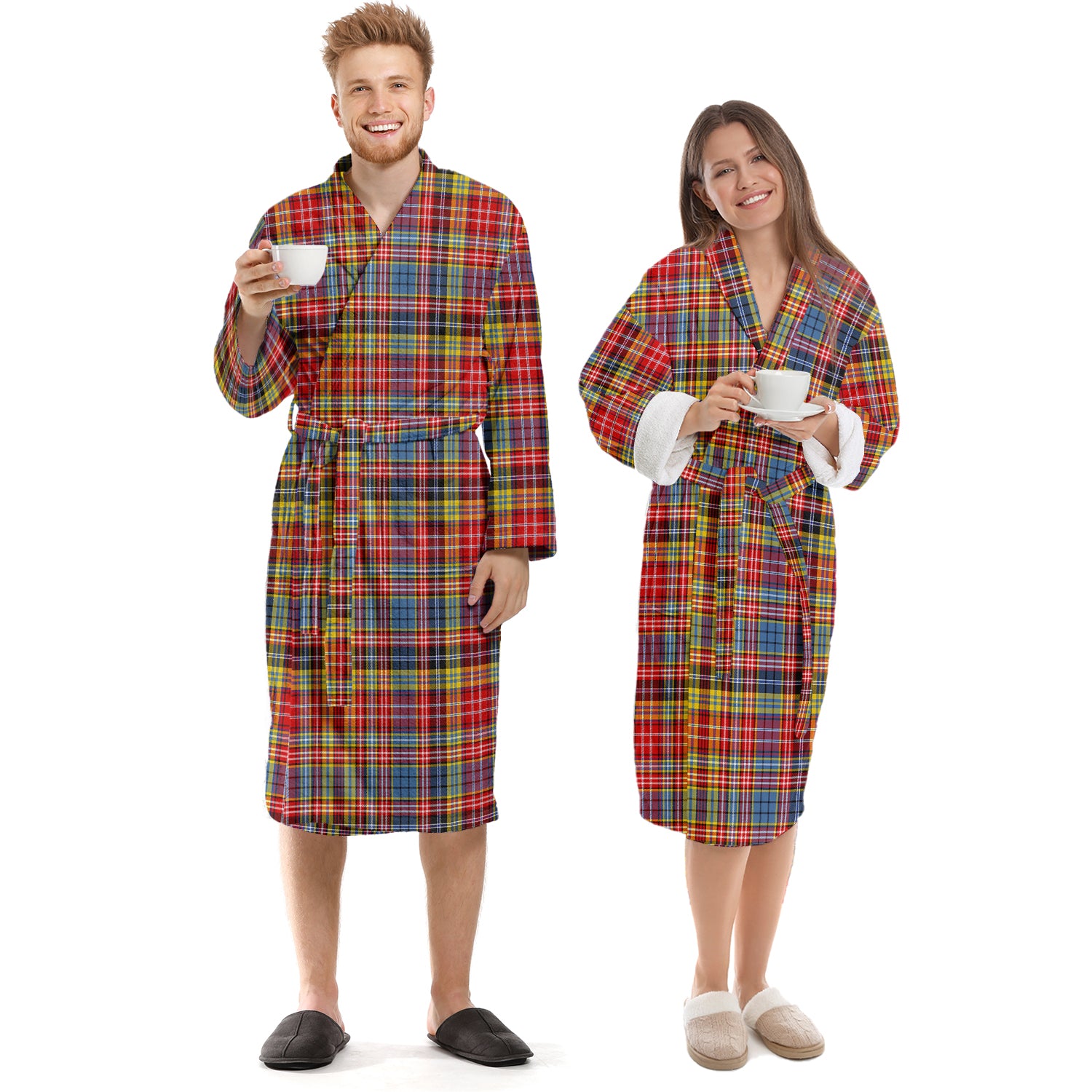 Drummond of Strathallan Modern Tartan Bathrobe Unisex S - Tartan Vibes Clothing