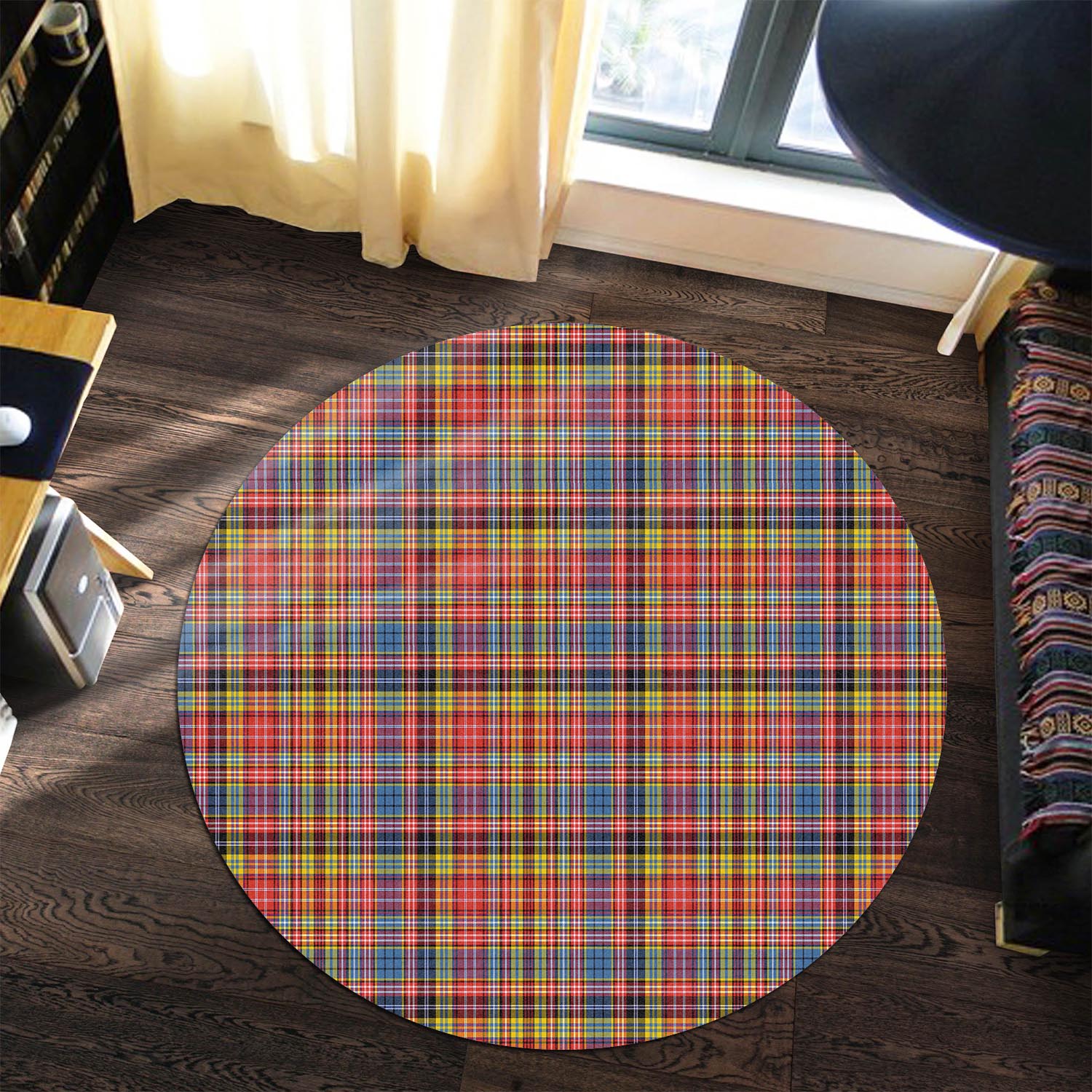 Drummond of Strathallan Modern Tartan Round Rug - Tartanvibesclothing