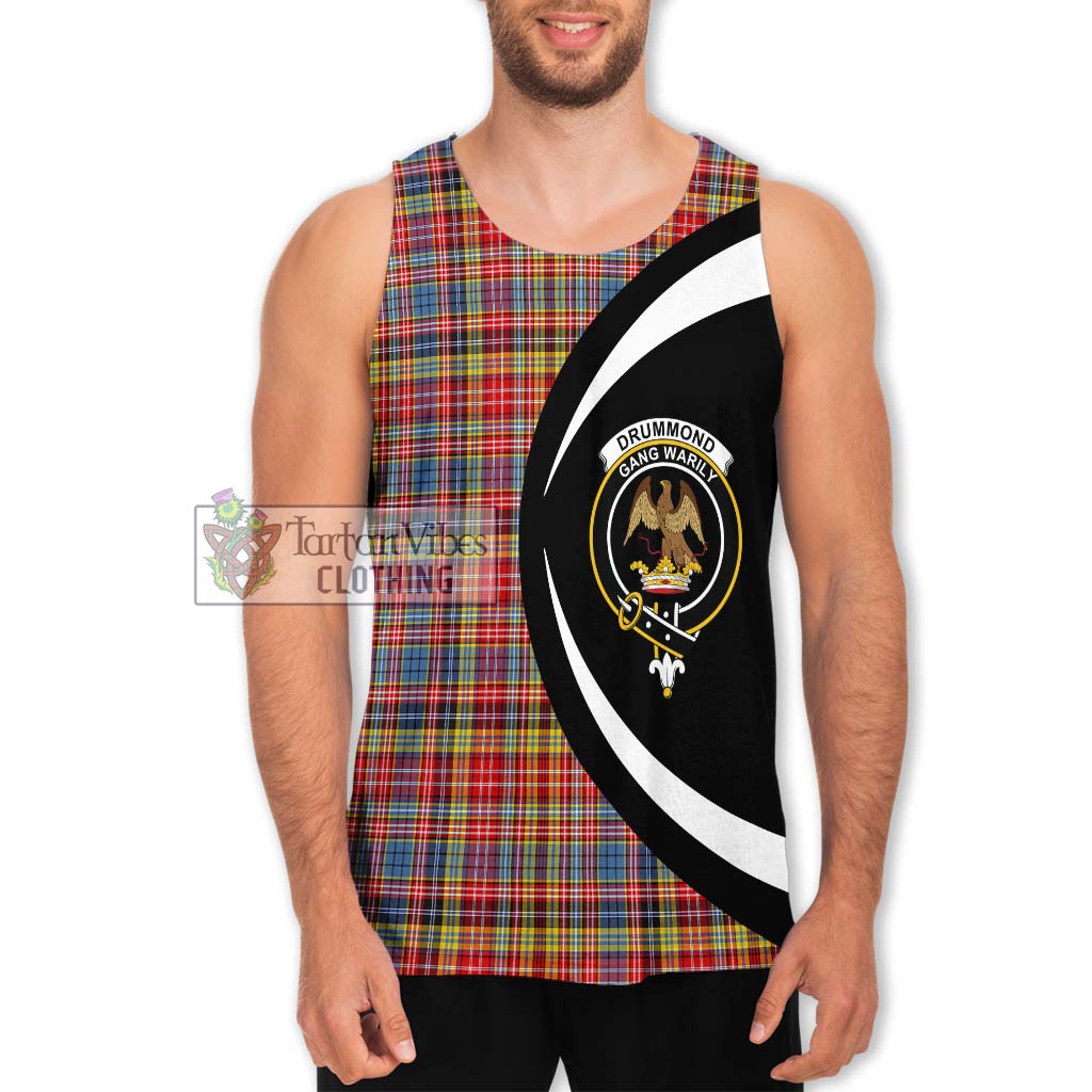 Drummond of Strathallan Modern Tartan Men's Tank Top with Family Crest Circle Style Men - Tartan Vibes Clothing