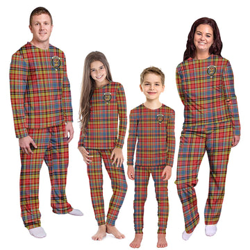 Drummond of Strathallan Modern Tartan Pajamas Family Set with Family Crest