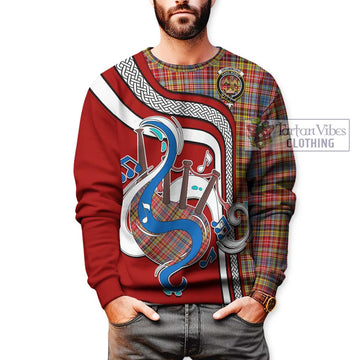 Drummond of Strathallan Modern Tartan Sweatshirt with Epic Bagpipe Style