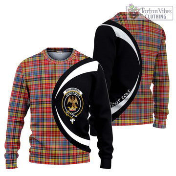 Drummond of Strathallan Modern Tartan Ugly Sweater with Family Crest Circle Style