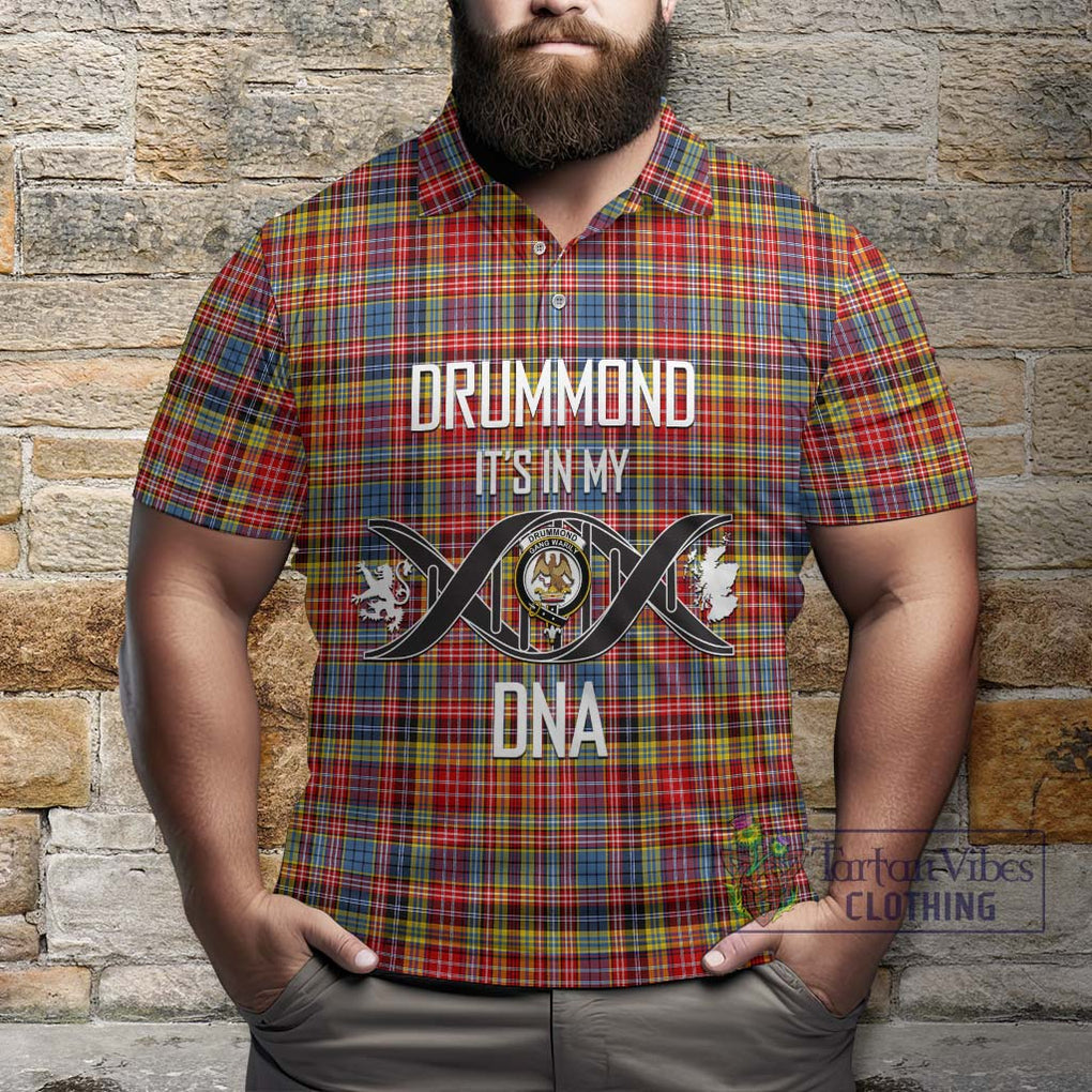 Drummond of Strathallan Modern Tartan Polo Shirt with Family Crest DNA In Me Style Kid - Tartanvibesclothing Shop