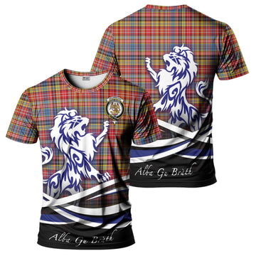 Drummond of Strathallan Modern Tartan T-Shirt with Alba Gu Brath Regal Lion Emblem