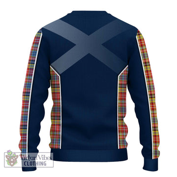 Drummond of Strathallan Modern Tartan Ugly Sweater with Family Crest and Lion Rampant Vibes Sport Style