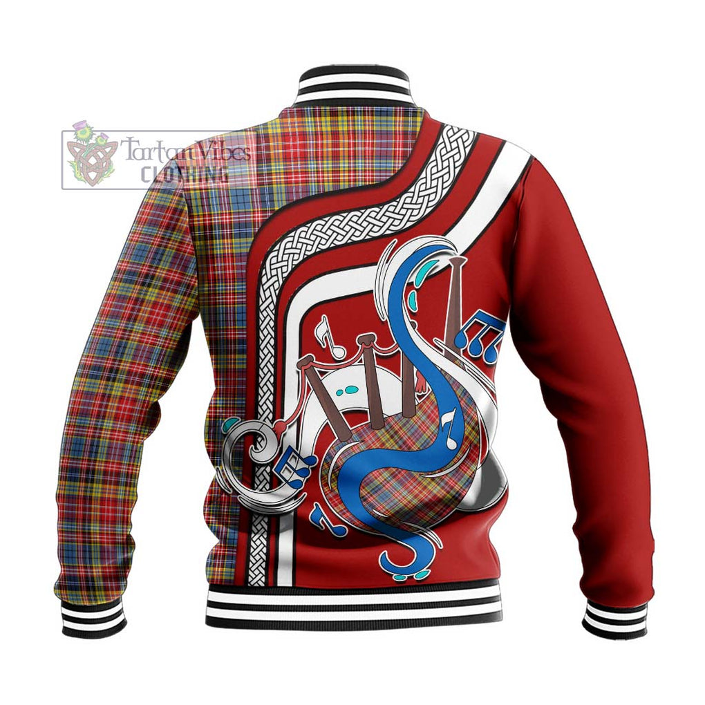 Tartan Vibes Clothing Drummond of Strathallan Modern Tartan Baseball Jacket with Epic Bagpipe Style