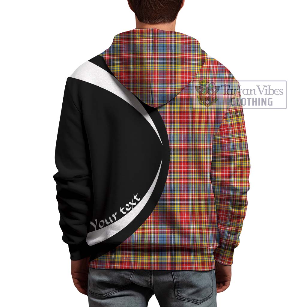 Tartan Vibes Clothing Drummond of Strathallan Modern Tartan Hoodie with Family Crest Circle Style