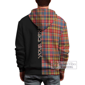 Drummond of Strathallan Modern Tartan Hoodie with Family Crest and Half Of Me Style