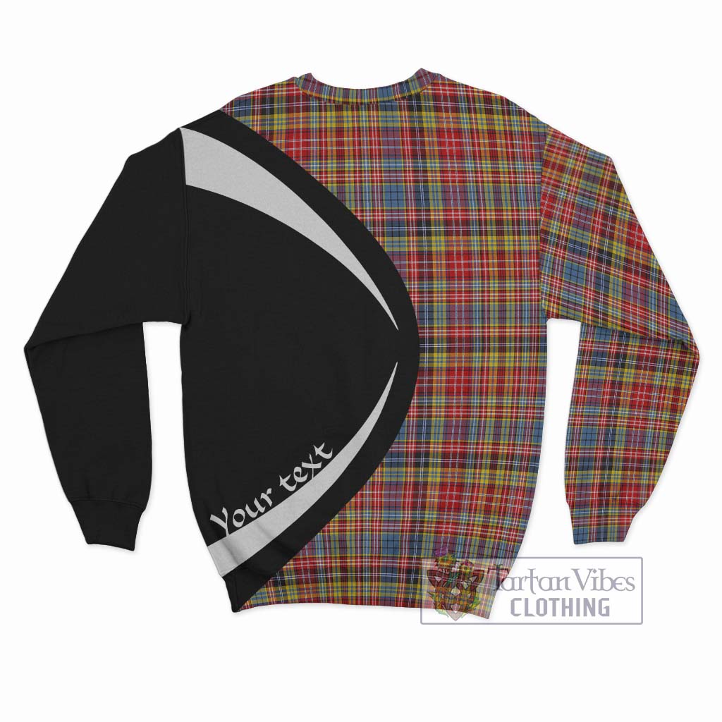 Tartan Vibes Clothing Drummond of Strathallan Modern Tartan Sweatshirt with Family Crest Circle Style