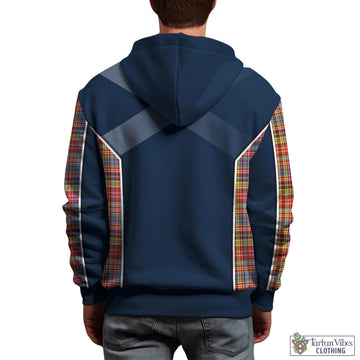 Drummond of Strathallan Modern Tartan Hoodie with Family Crest and Scottish Thistle Vibes Sport Style