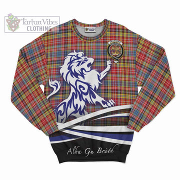 Drummond of Strathallan Modern Tartan Sweatshirt with Alba Gu Brath Regal Lion Emblem