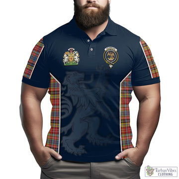 Drummond of Strathallan Modern Tartan Men's Polo Shirt with Family Crest and Lion Rampant Vibes Sport Style