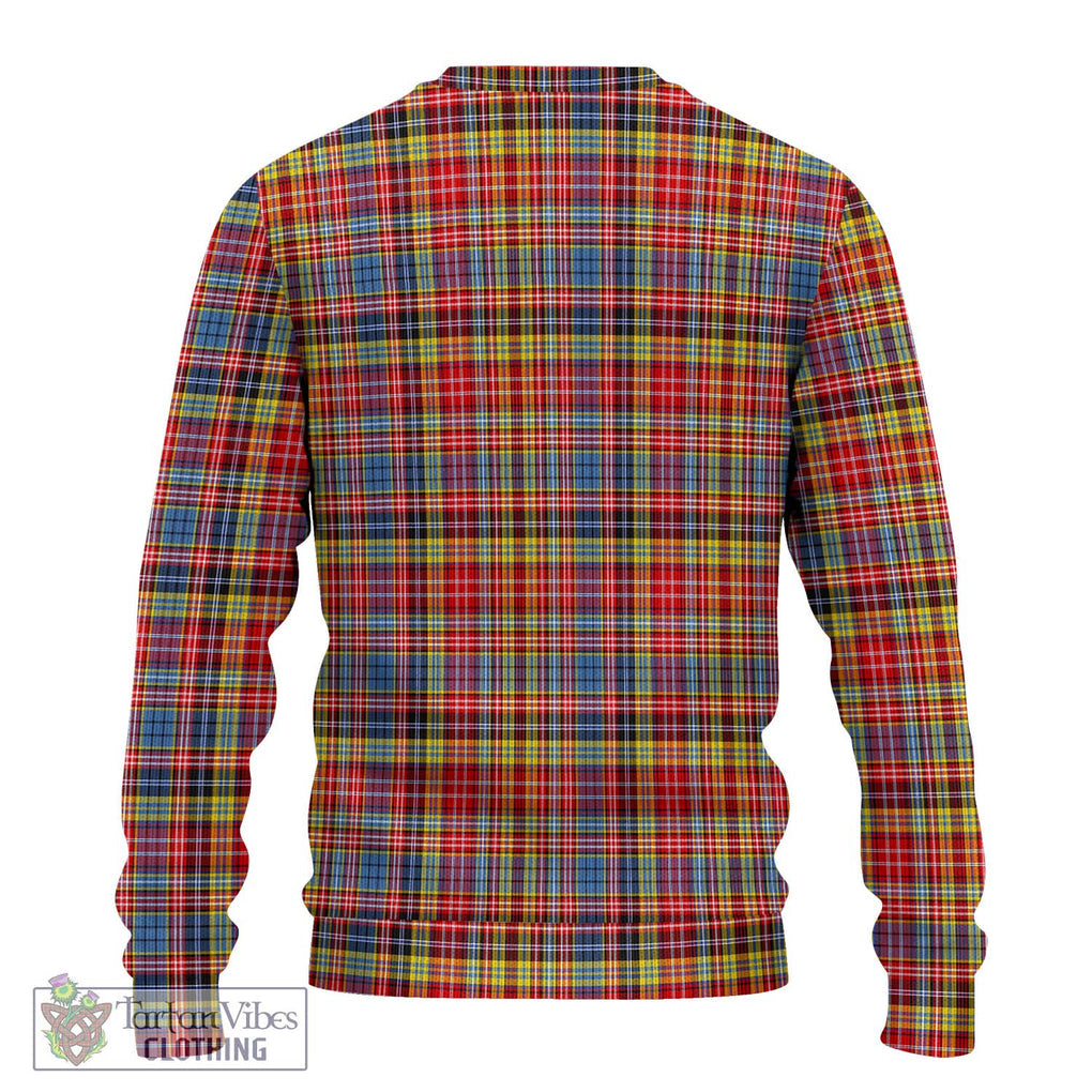 Drummond of Strathallan Modern Tartan Knitted Sweater with Family Crest DNA In Me Style - Tartanvibesclothing Shop