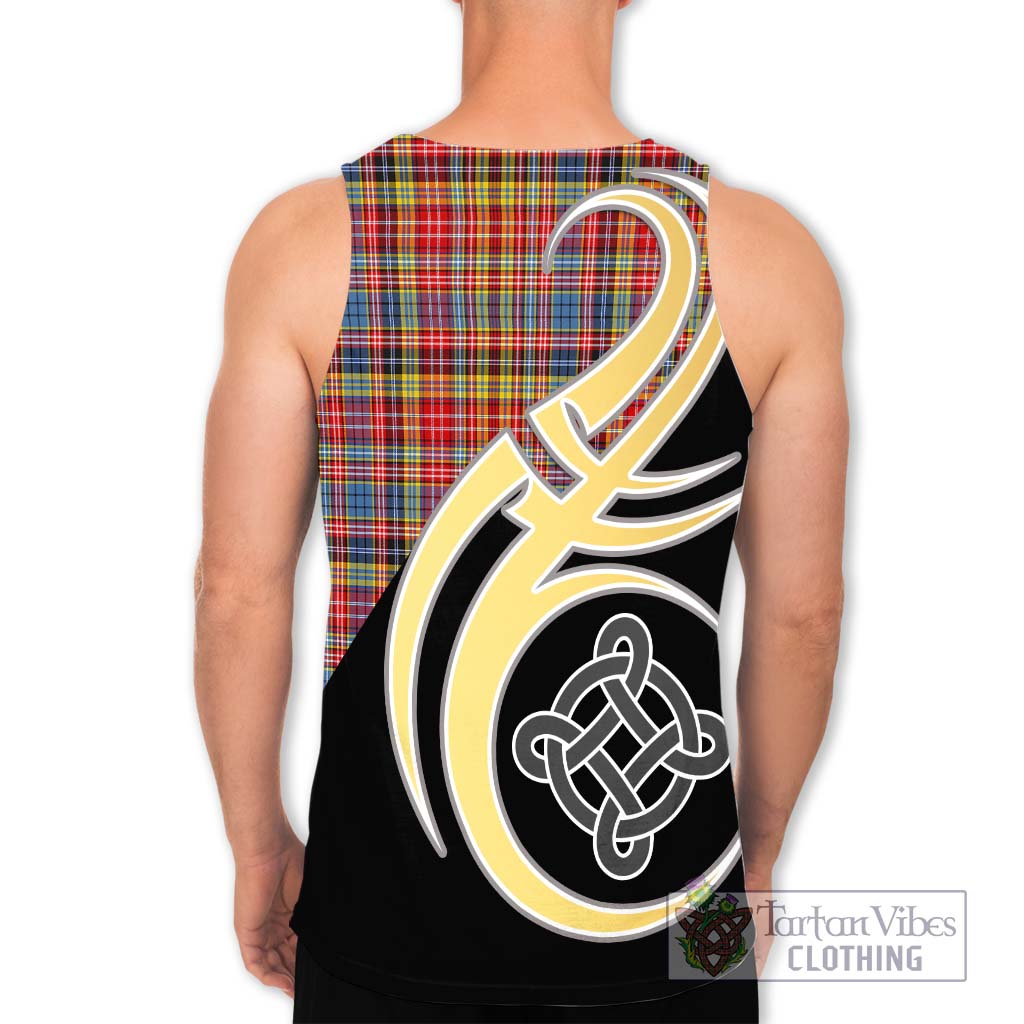 Drummond of Strathallan Modern Tartan Men's Tank Top with Family Crest and Celtic Symbol Style - Tartan Vibes Clothing