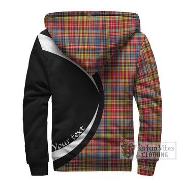 Drummond of Strathallan Modern Tartan Sherpa Hoodie with Family Crest Circle Style