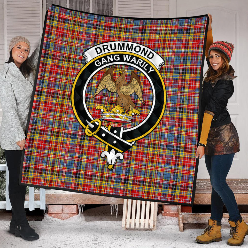 drummond-of-strathallan-modern-tartan-quilt-with-family-crest