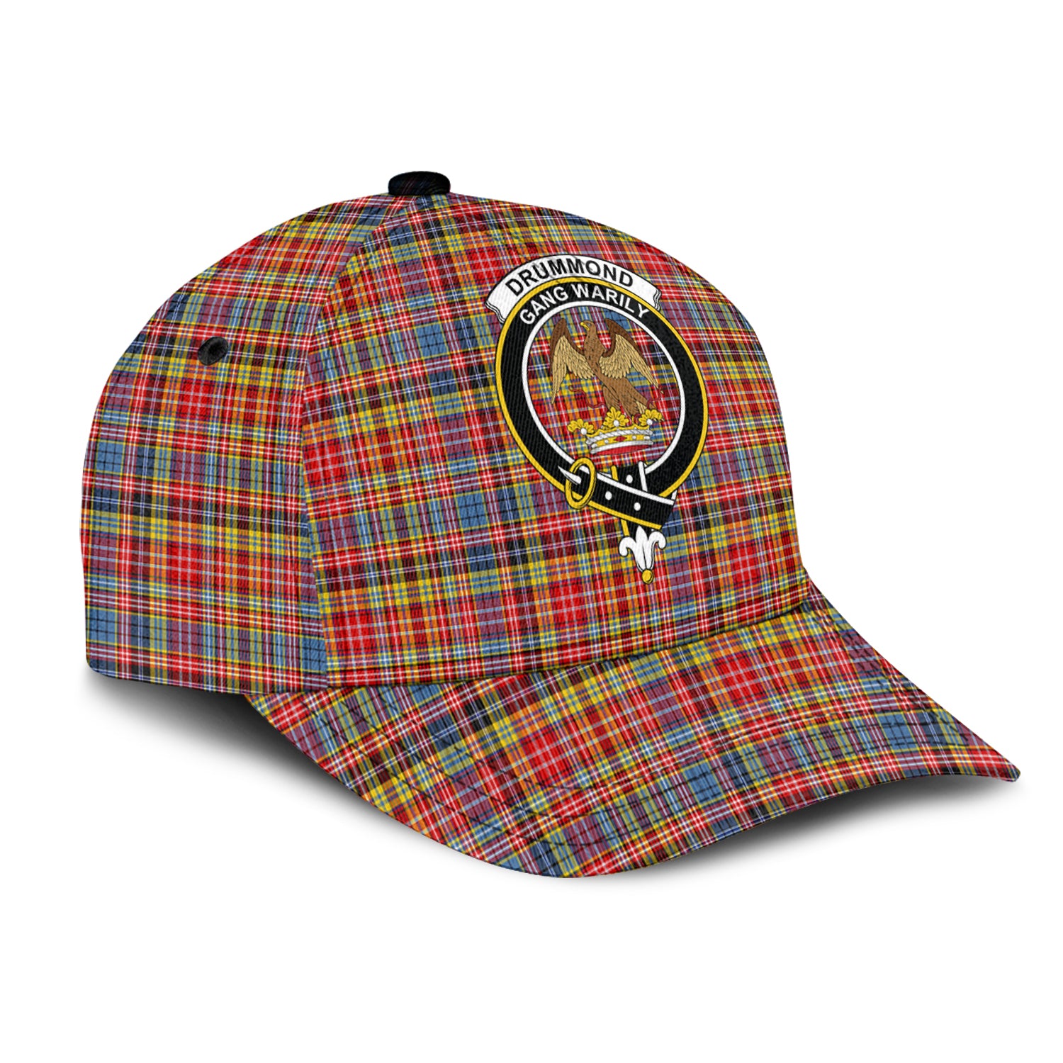 Drummond of Strathallan Modern Tartan Classic Cap with Family Crest - Tartan Vibes Clothing