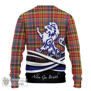 Drummond of Strathallan Modern Tartan Ugly Sweater with Alba Gu Brath Regal Lion Emblem