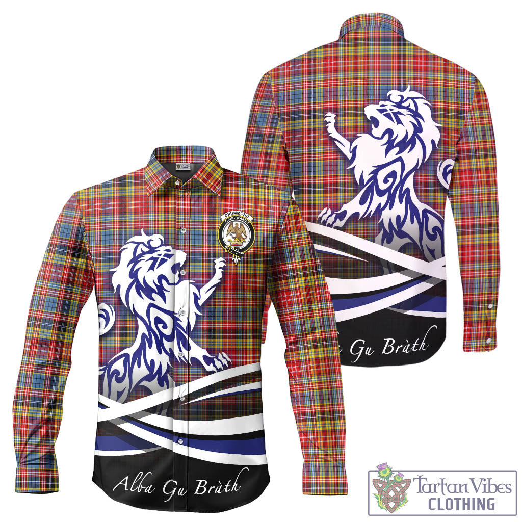 drummond-of-strathallan-modern-tartan-long-sleeve-button-up-shirt-with-alba-gu-brath-regal-lion-emblem