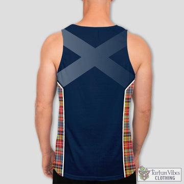 Drummond of Strathallan Modern Tartan Men's Tanks Top with Family Crest and Scottish Thistle Vibes Sport Style